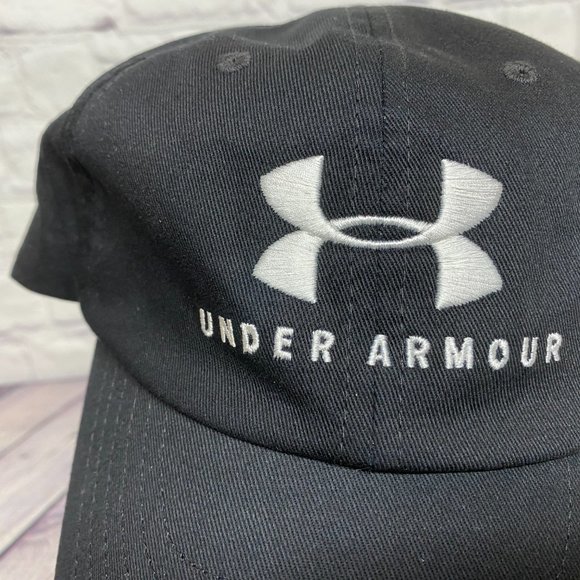 UNDER ARMOUR UA Dad Hat Women's Cap Strap Back Black OSFA Stretch Embroidered - Picture 6 of 12